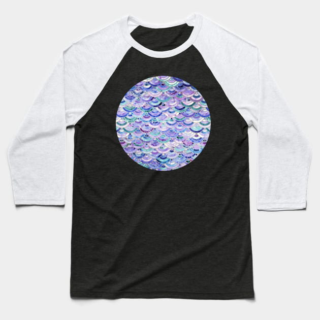 Marble Mosaic in Amethyst and Lapis Lazuli Baseball T-Shirt by micklyn